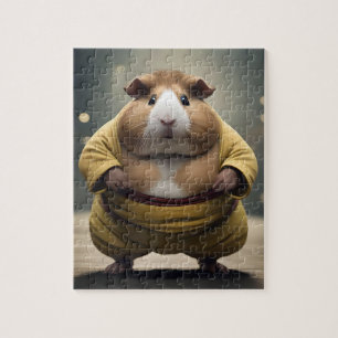 "Sumo Squeakdown: The Mighty Guinea Pig Wrestler" Jigsaw Puzzle