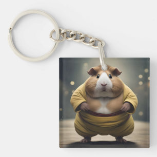 "Sumo Squeakdown: The Mighty Guinea Pig Wrestler" Key Ring