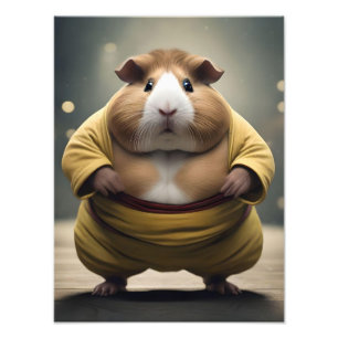 "Sumo Squeakdown: The Mighty Guinea Pig Wrestler" Photo Print