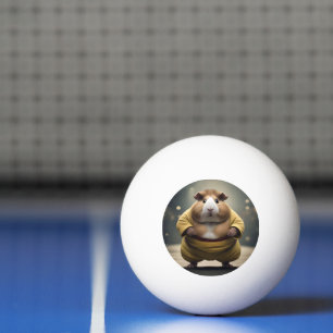 "Sumo Squeakdown: The Mighty Guinea Pig Wrestler" Ping Pong Ball
