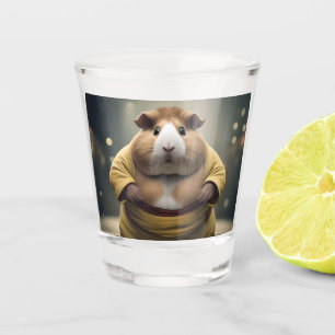 "Sumo Squeakdown: The Mighty Guinea Pig Wrestler" Shot Glass