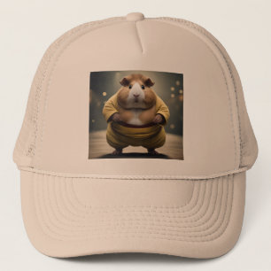 "Sumo Squeakdown: The Mighty Guinea Pig Wrestler" Trucker Hat