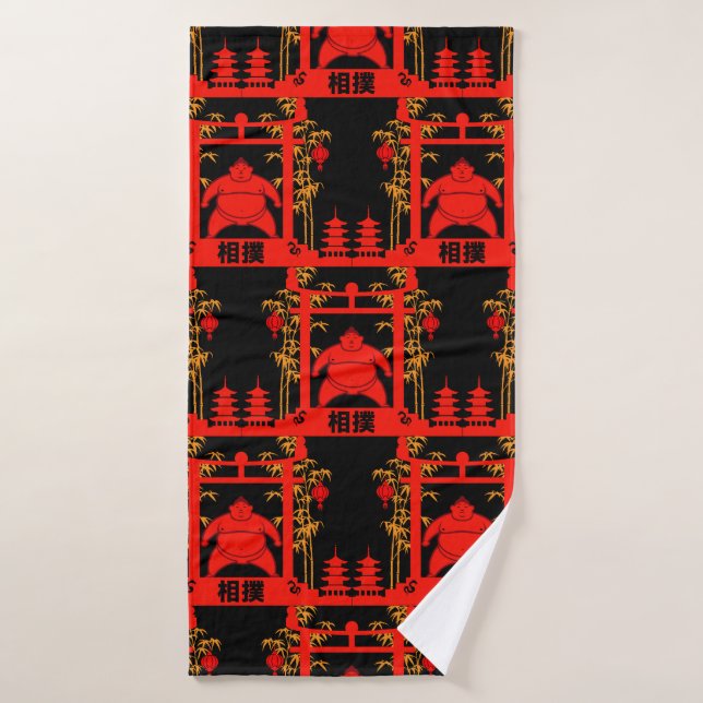 Sumo Wrestler Bath Towel (Bath Towel)