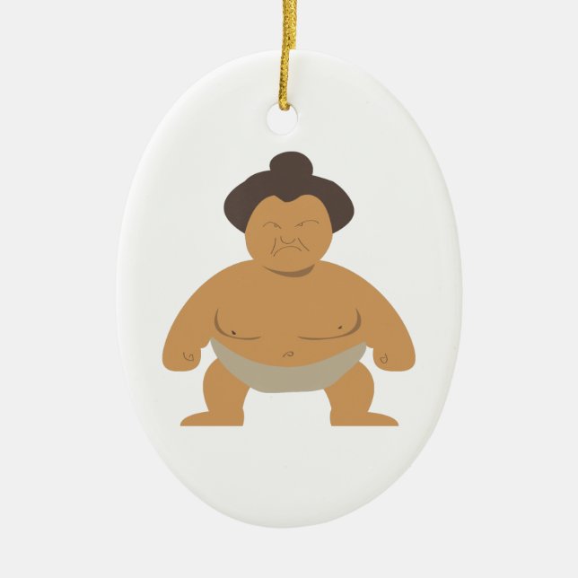 Sumo Wrestler Ceramic Ornament (Front)