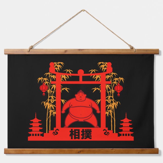 Sumo Wrestler Hanging Tapestry (Front)