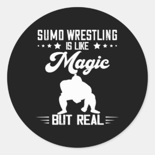 Sumo Wrestler Magic But Real Japanese Wrestling Su Classic Round Sticker