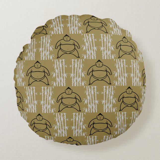 Sumo Wrestler Round Cushion (Front)