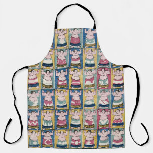 Sumo Wrestlers Art Apron