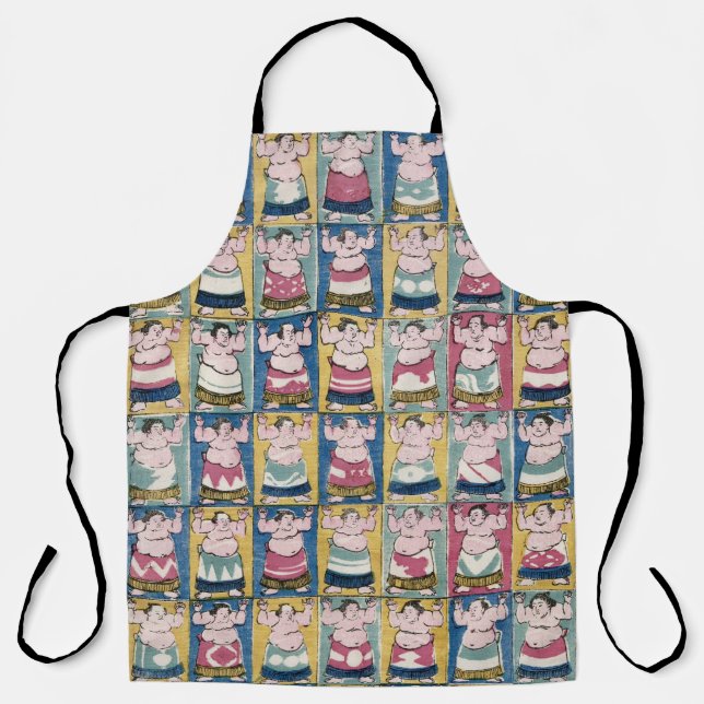Sumo Wrestlers Art Apron (Front)