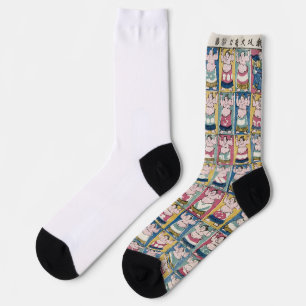 Sumo Wrestlers Art Socks
