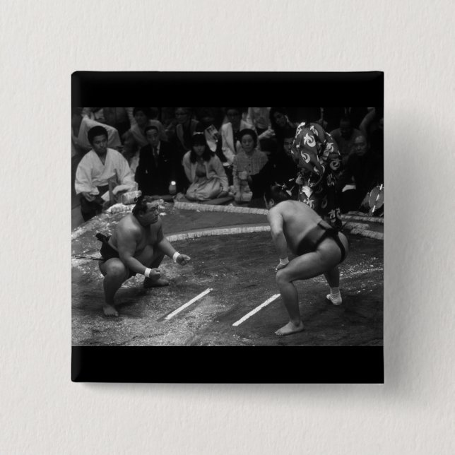 SUMO Wrestling 15 Cm Square Badge (Front)