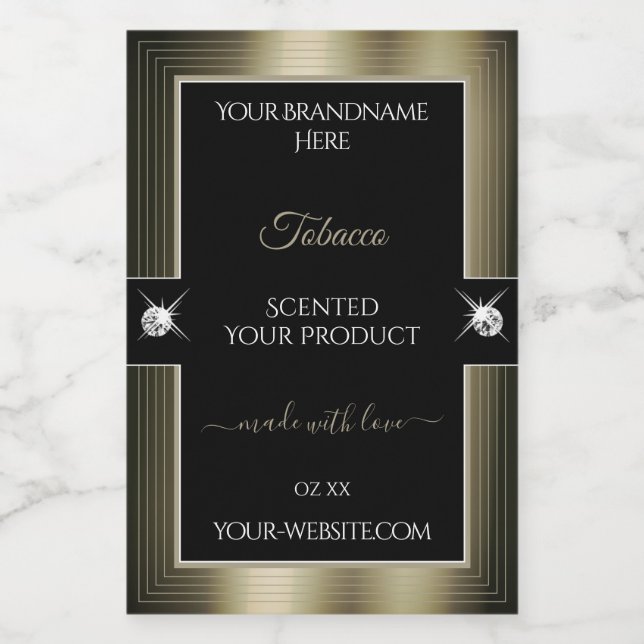 Sumptuous Black Platinum Brilliants Product Label (Single Label)