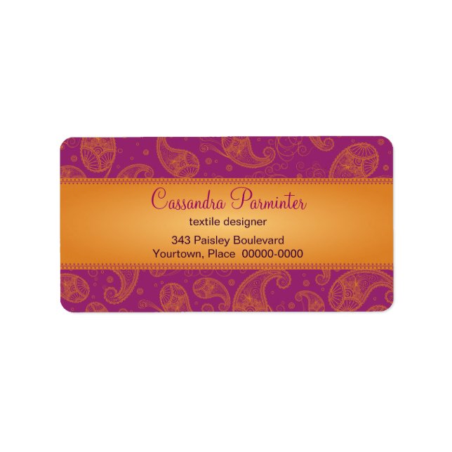 Sumptuous Paisley Address Labels (Front)
