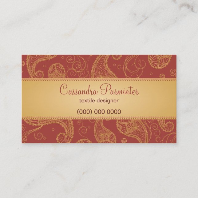 Sumptuous Paisley Business Card (Front)
