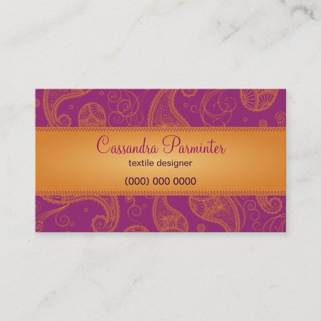 Sumptuous Paisley Business Card (Front)