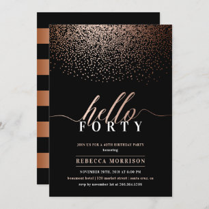 Sumptuous Rose Gold/Copper Any Age Birthday Party Invitation