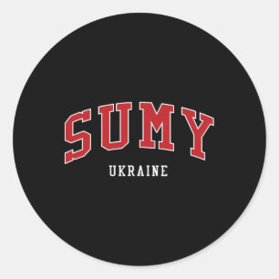 Sumy Ukraine College University Style Classic Round Sticker