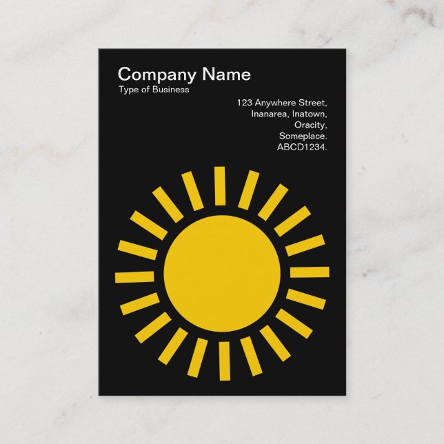 Sun 01 - Amber on Black Business Card (Front)