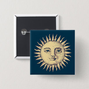 Sun 15 Cm Square Badge