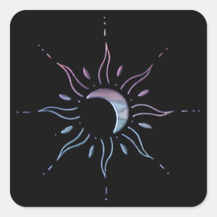 Sun 1 square sticker