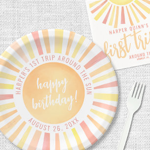 Sun 1st Birthday Party Paper Plate