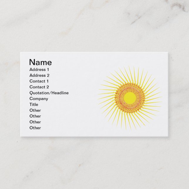 Sun 2 business card (Front)