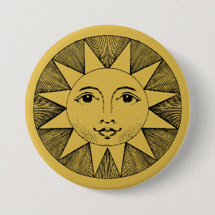 Sun 7.5 Cm Round Badge
