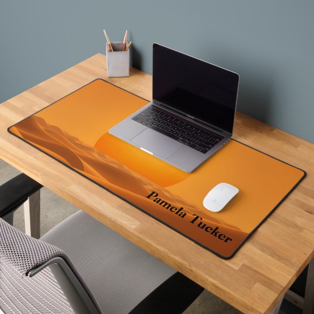 Sun Abstract Amber Modern Minimalist Desk Mat (Office 2)