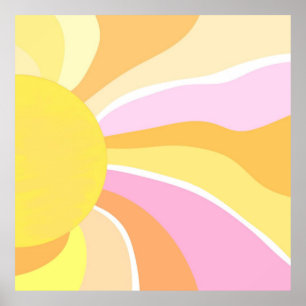 Sun abstract art poster