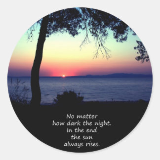 Sun Always Rises Classic Round Sticker