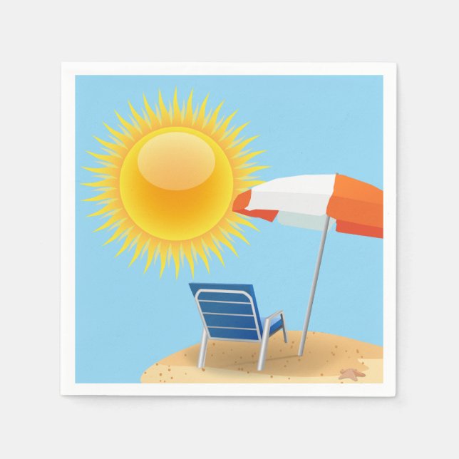 Sun and Beach Umbrella Napkin (Front)