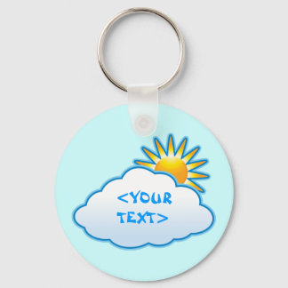 Sun and Cloud, <YOUR TEXT> Key Ring