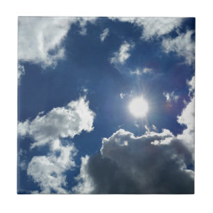 sun and clouds ceramic tile