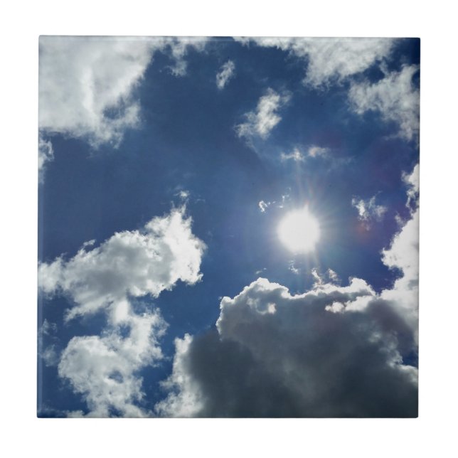 sun and clouds ceramic tile (Front)