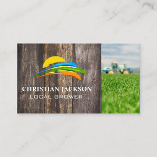 Sun and Coloured Paint Brush   Agriculture Farmer Business Card