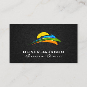 Sun and Coloured Paint Brush Business Card