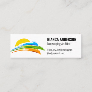 Sun and Coloured Paint Brush Mini Business Card