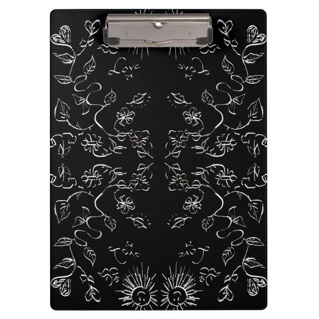 Sun And Flowers Pattern Clipboard (Front)