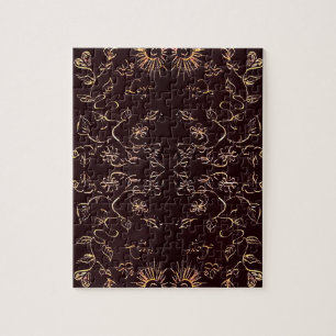 Sun And Flowers Pattern Jigsaw Puzzle