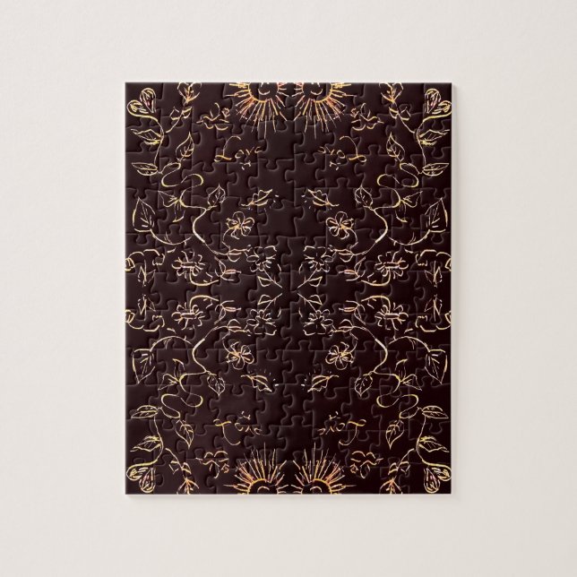 Sun And Flowers Pattern Jigsaw Puzzle (Vertical)
