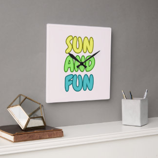Sun And Fun Acrylic Wall Clock