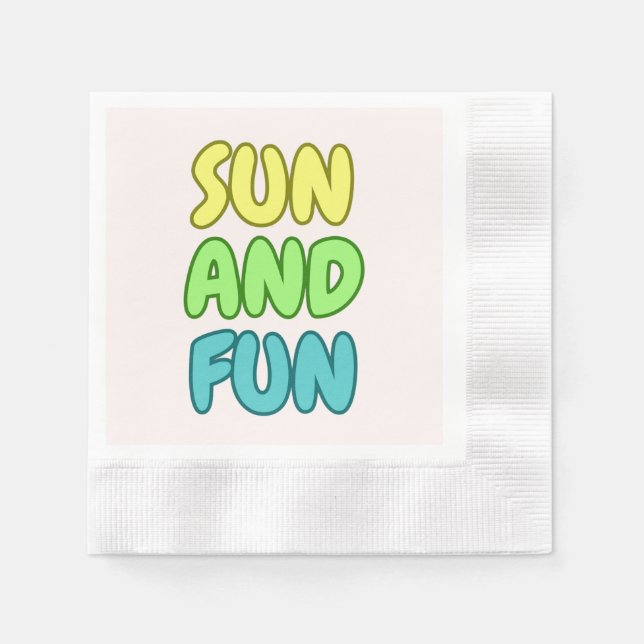 Sun And Fun Paper Napkins (Front)