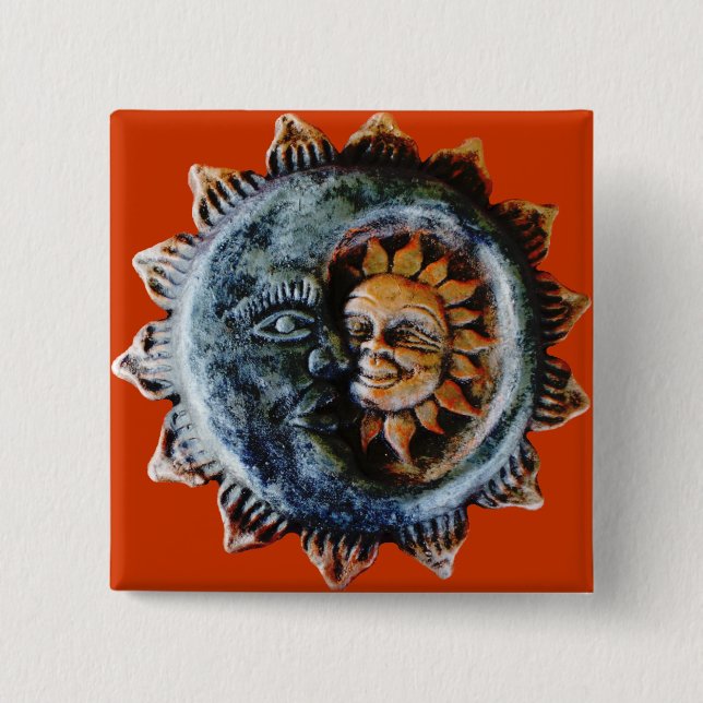 Sun and moon 15 cm square badge (Front)