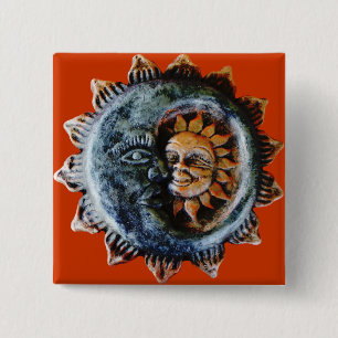 Sun and moon 15 cm square badge