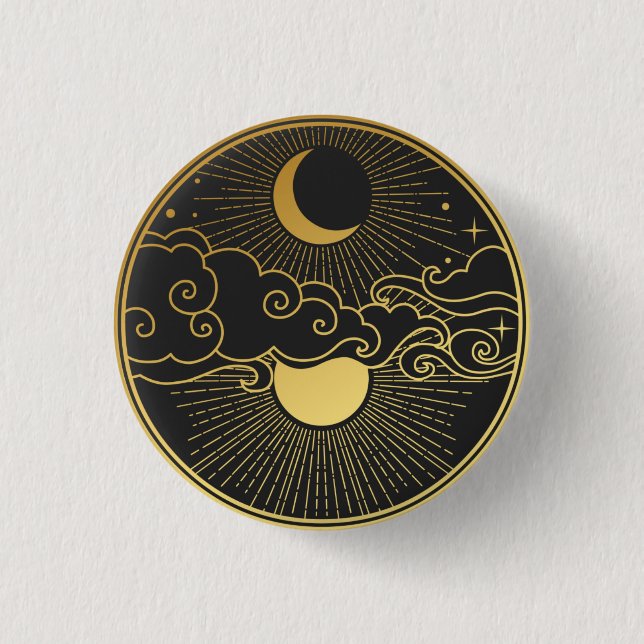 Sun and Moon 3 Cm Round Badge (Front)