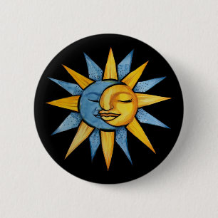 Sun and Moon 6 Cm Round Badge