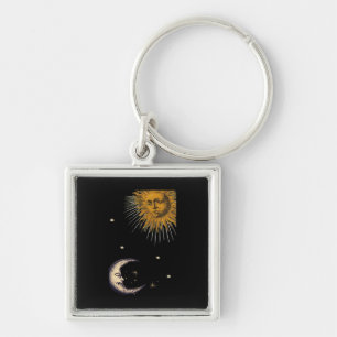 Sun And Moon 90s Whimsigoth Design Key Ring
