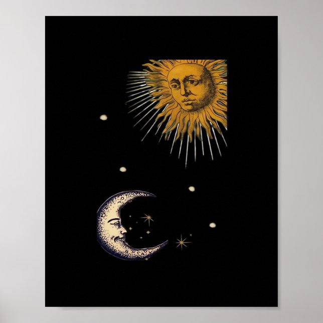 Sun And Moon 90s Whimsigoth Design Poster (Front)