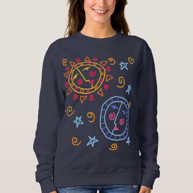 Sun and Moon Abstract Art to Wear Sweatshirt (Front)