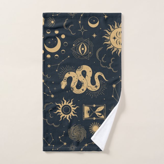 Sun and Moon -Astronomy Witch Hand Towel (Hand Towel)